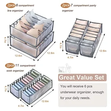 GWSNIO Underwear Drawer Organizer Set for All Essentials