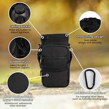 Nuovoware 40oz Water Bottle Carrier for Outdoor Adventures