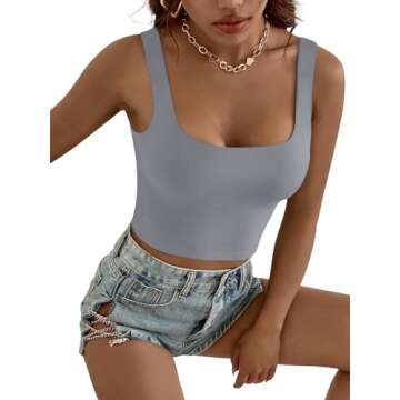 Stylish Sweet Hearts Crop Top for Women - Casual Double Layer Tank Made in USA