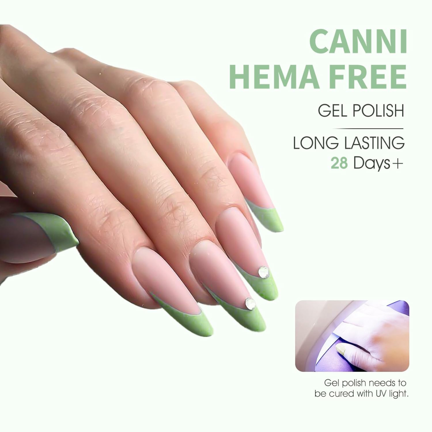 Sage Green Gel Nail Polish - CANNI Mint Green UV Gel