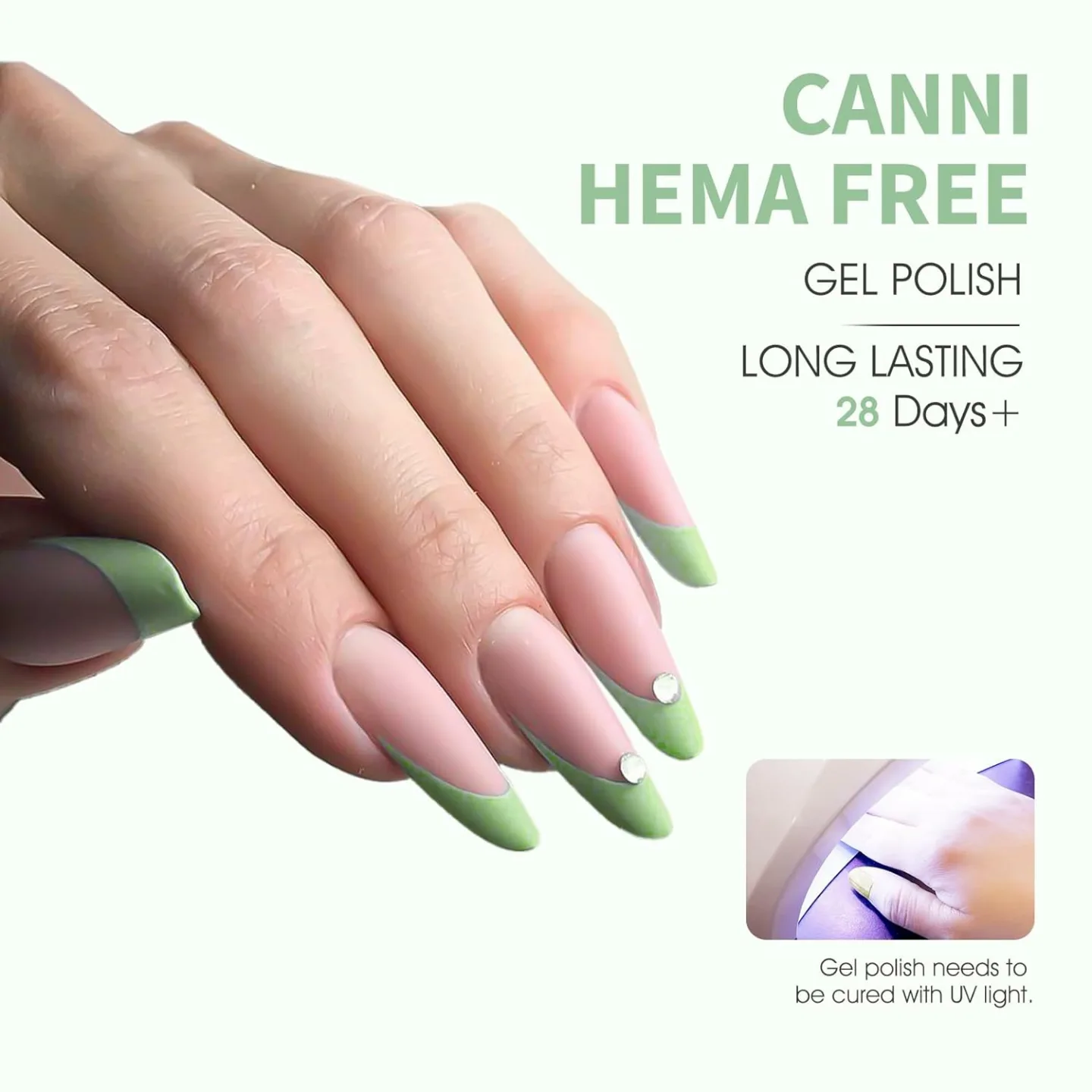 Sage Green Gel Nail Polish - CANNI Mint Green UV Gel