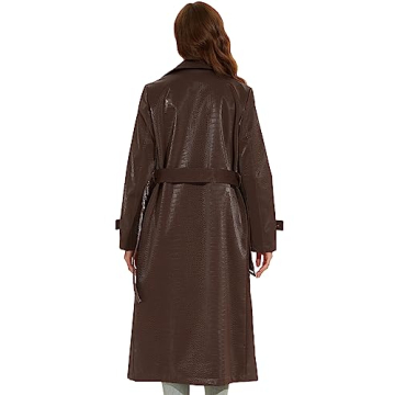 Fahsyee Women's Faux Leather Trench Coat, Zip Up Motorcycle Jackets Short PU Moto Biker Outwear Fitted Slim Jacket Wine Red Size M