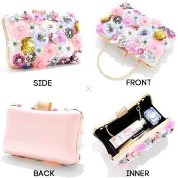 Yokawe Floral Clutch Evening Bag for Elegant Occasions