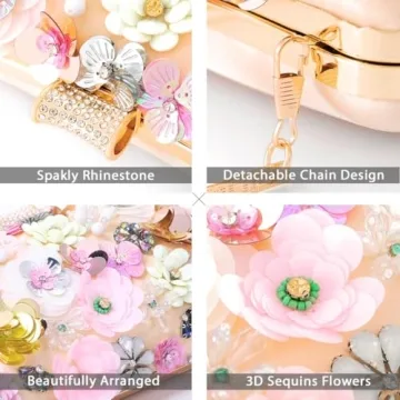 Yokawe Floral Clutch Evening Bag for Elegant Occasions