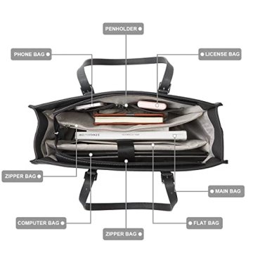 Professional Women Laptop Handbag Waterproof Leather Tote Bag