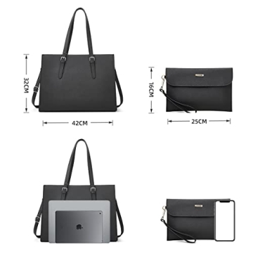 Professional Women Laptop Handbag Waterproof Leather Tote Bag