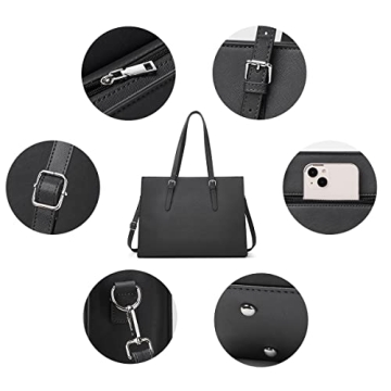 Professional Women Laptop Handbag Waterproof Leather Tote Bag