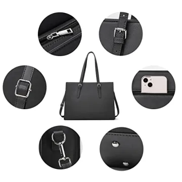 Professional Women Laptop Handbag Waterproof Leather Tote Bag