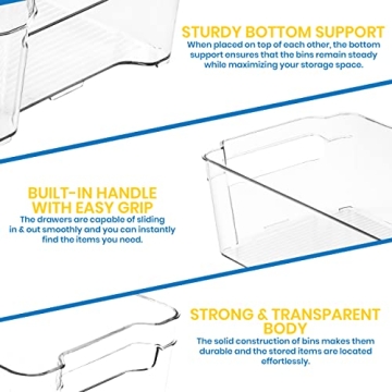 Utopia Home Fridge Organizer Set - 6 Piece Storage Bins