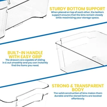 Utopia Home Fridge Organizer Set - 6 Piece Storage Bins