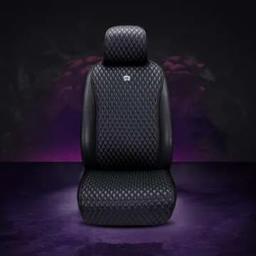 Red Rain Universal Seat Covers for Cars Leather Seat Cover with Crown Black Car Seat Cover 2/3 Cover...