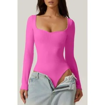 Meyeeka Sequin Bodysuit - Seamless Sweetheart Neck