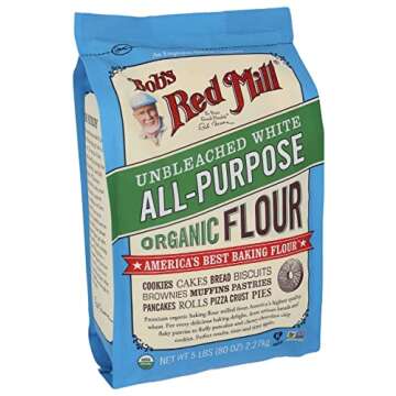 Bob's Red Mill Organic All Purpose Unbleached Flour, 5 lb (Pack of 1) - Vegan, Kosher, Unbromated, Unenriched