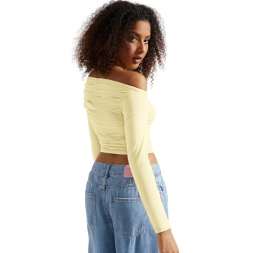 SUUKSESS Off Shoulder Crop Top for Fashionable Comfort