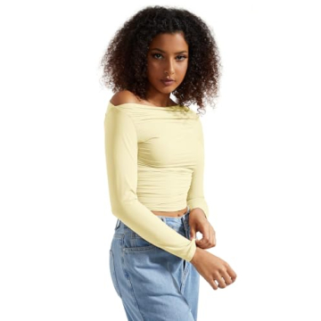 SUUKSESS Off Shoulder Crop Top for Fashionable Comfort
