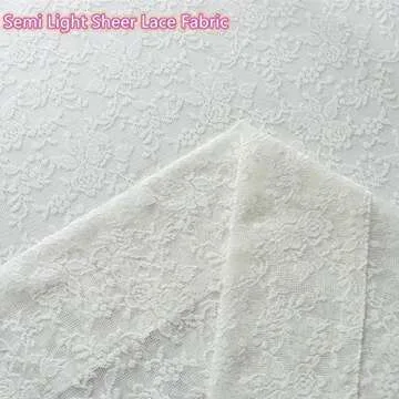 H.ebony Ivory Floral Lace Sheer Curtains Window Drapes for Bedroom, Rod Pocket Retro Style Vintage Beige Rose Scalloped Lace Curtain to Light Filtering Airy Set of 2 Panels 63 Inch Long