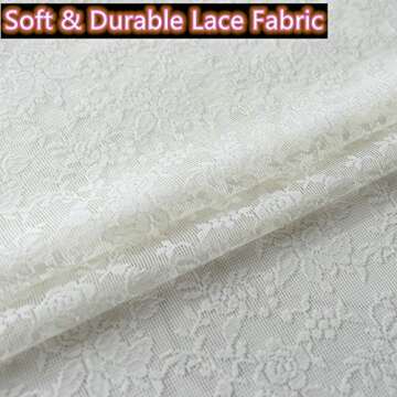 H.ebony Ivory Floral Lace Sheer Curtains Window Drapes for Bedroom, Rod Pocket Retro Style Vintage Beige Rose Scalloped Lace Curtain to Light Filtering Airy Set of 2 Panels 63 Inch Long