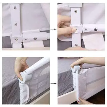 KOOLDOO Bed Rail for Toddlers, 59”Extra-Long Swing Down Tall Bed Rail Guard for Baby, Kids Safety, for Twin, Full, Queen & King Size Bed, Platform, Boxspring Bed(59" L*22.8" H, White)