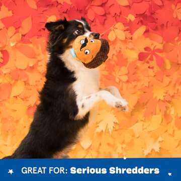 BARK Dog Toy 2 in 1 Interactive | Durable Plush and Squeaky Ball