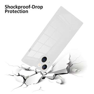 LSL Compatible iPhone 13 Case White Soft TPU Bumper Anti-Drop Anti-Scratch Shock Absorption Protecti...