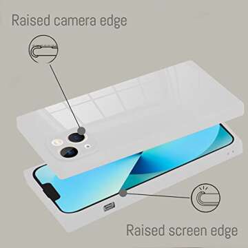 LSL Compatible iPhone 13 Case White Soft TPU Bumper Anti-Drop Anti-Scratch Shock Absorption Protective Wireless Slim Cover Compatible with iPhone 13 6.1 Inch for Women Girls Men