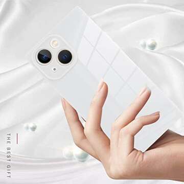 LSL Compatible iPhone 13 Case White Soft TPU Bumper Anti-Drop Anti-Scratch Shock Absorption Protective Wireless Slim Cover Compatible with iPhone 13 6.1 Inch for Women Girls Men