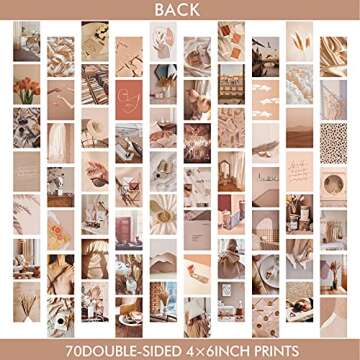 LIIGEMI 70PCS Botanical Wall Collage Kit Aesthetic Pictures，Bedroom Decor for Teen Girls, VSCO Room Decor, Boho Trendy Decor Photo Collection，Double- Sided, 70 Set 4x6 Inch