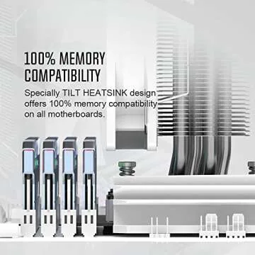 ID-COOLING SE-214-XT ARGB White CPU Cooler 4 Heatpipes CPU Air Cooler ARGB Light Sync with Motherboard(5V 3-PIN Connector) CPU Fan for Intel/AMD, LGA 1700 Compatible for Desktop