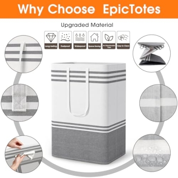 EpicTotes Large Laundry Baskets Set for Multipurpose Storage