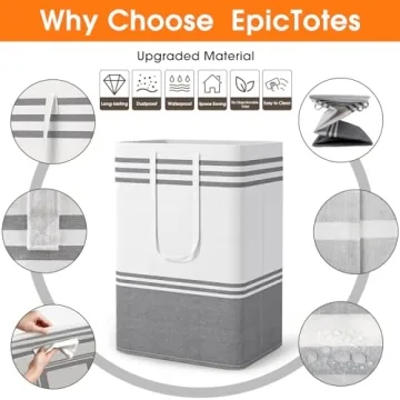 EpicTotes Large Laundry Baskets Set for Multipurpose Storage