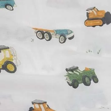 Little Unicorn Standard Pillowcase 2 Pack | Super Soft & Breathable Muslin Fabric | Snug Envelope Closure (Work Trucks)