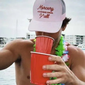 Visibly Toxic Pink Mercury Trucker Hat, Pink/Red Trucker Hat, Bachelorette Party Hat, Trucker Hats Women, Baseball Cap, Beach Hat, Trendy Hat, Gifts for Girlfriend Funny Hat