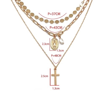 Stylish Cross Layered Necklace for Women