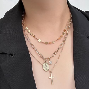Stylish Cross Layered Necklace for Women