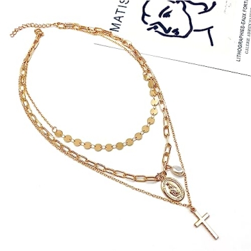 Stylish Cross Layered Necklace for Women