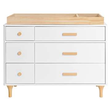 Babyletto Lolly 6-Drawer Assembled Double Dresser in White and Natural, Greenguard Gold Certified