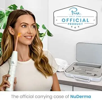 Pure Daily Care NuDerma Official Carrying Case for High Frequency Wand - Holds All Attachments - Portable for Travel - Compatible with All Nuderma Models - Padded Storage and Travel Case