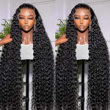 Blomas 28Inch Deep Wave Lace Front Wigs Human Hair 200% Density 13x6 Deep Curly Glueless HD Lace Front Wigs Human Hair Curly Human Hair Wigs for Women Pre Plucked with Baby Hair Lace Frontal Wig