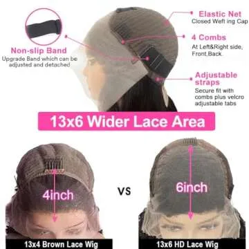 Blomas 28Inch Deep Wave Lace Front Wigs Human Hair 200% Density 13x6 Deep Curly Glueless HD Lace Front Wigs Human Hair Curly Human Hair Wigs for Women Pre Plucked with Baby Hair Lace Frontal Wig