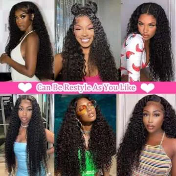 Blomas 28Inch Deep Wave Lace Front Wigs Human Hair 200% Density 13x6 Deep Curly Glueless HD Lace Front Wigs Human Hair Curly Human Hair Wigs for Women Pre Plucked with Baby Hair Lace Frontal Wig