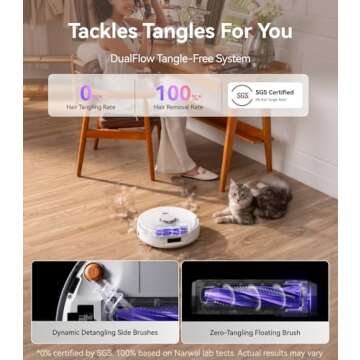 NARWAL Freo Z10 Robot Vacuum and Mop Combo, Tangle Free Robot Mop, 15,000Pa Suction, Adapts to Hard-...