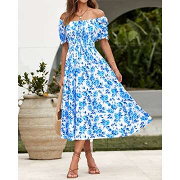 XIONGMEI Women Summer Casual Floral Midi Dress