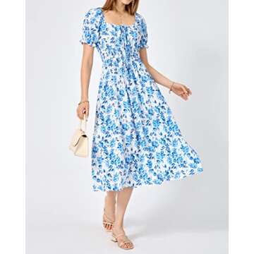 XIONGMEI Women Summer Casual Floral Midi Dress