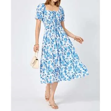 XIONGMEI Women Summer Casual Floral Midi Dress