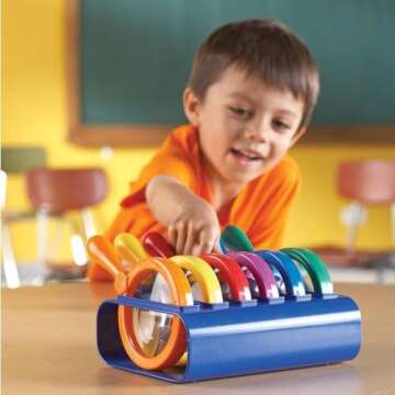 Learning Resources Primary Science Jumbo Magnifiers with Stand - 6 Pieces, Ages 3+, Science Classroo...