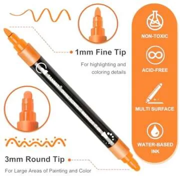 Acrylic Paint Pens Markers, 48 Colors Dual Tip Acrylic Paint Pens for Rock Painting, Wood, Canvas, S...