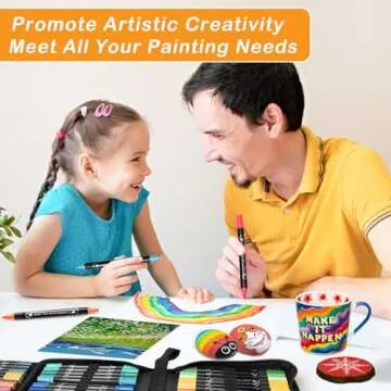 Acrylic Paint Pens Markers, 48 Colors Dual Tip Acrylic Paint Pens for Rock Painting, Wood, Canvas, Stone, Glass, Ceramic Surfaces, DIY Crafts Making Art Supplies (Round Tip and Fine Tip)