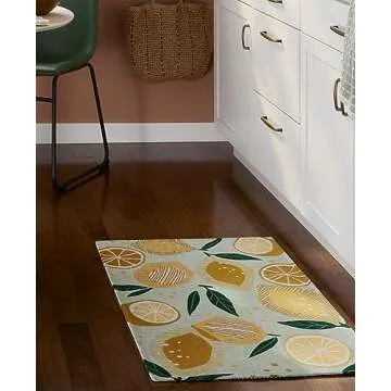 TOWN & COUNTRY LUXE Livie Fresh Lemon Everwash® Washable Multi-Use Decorative Rug, Kitchen Rug, Low...