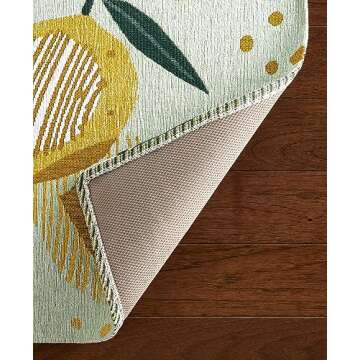 TOWN & COUNTRY LUXE Livie Fresh Lemon Everwash® Washable Multi-Use Decorative Rug, Kitchen Rug, Low-Profile Door Mat, Bedroom Rug and Dorm Room Rug with Non-Slip Backing, Seafoam Green, 24"x40"