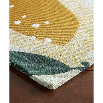 TOWN & COUNTRY LUXE Livie Fresh Lemon Everwash® Washable Multi-Use Decorative Rug, Kitchen Rug, Low-Profile Door Mat, Bedroom Rug and Dorm Room Rug with Non-Slip Backing, Seafoam Green, 24"x40"